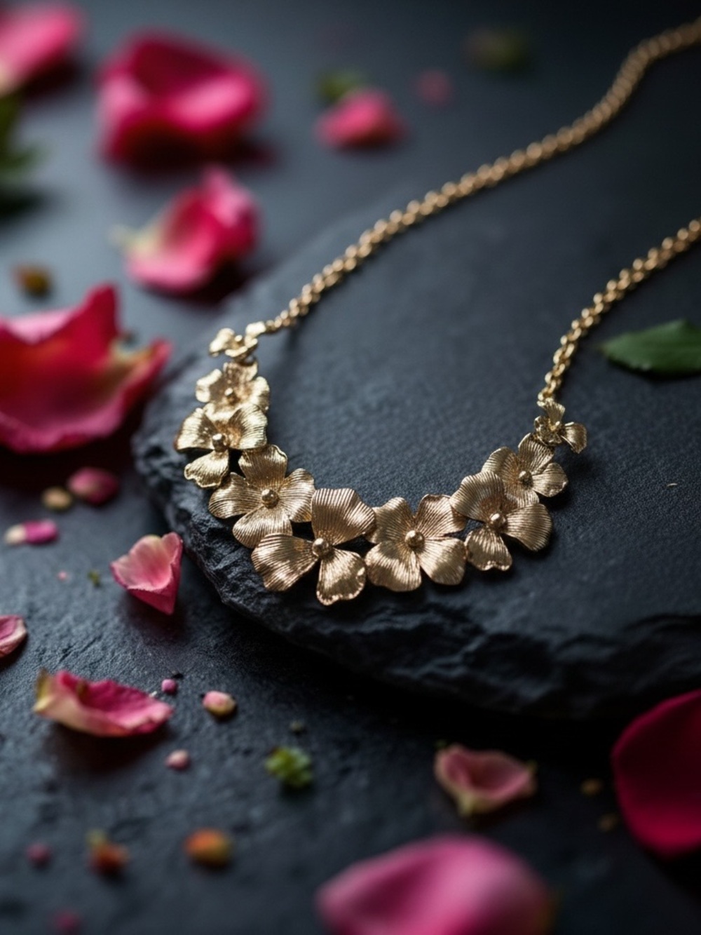 Banana Republic Gold Floral Necklace